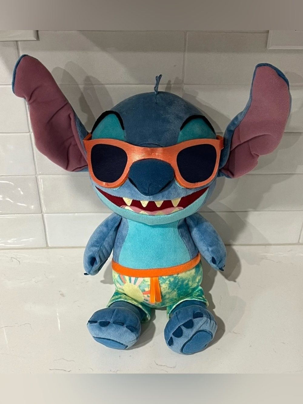 DISNEY Lilo & STITCH Street Beach Plush 17" Just Play Boardshorts Sunglasses